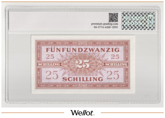 Изображение лота 25 Шиллингов 1944 Австрия Военная Администрация Союзников PG 65+ UNC