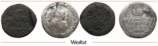Изображение лота Подборка монет 1747-1759 Елизавета 2 шт