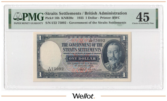 1 Доллар 1935 Стрейтс-Сетлментс PMG 45