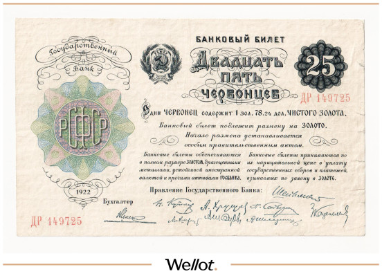 25 Червонцев 1922 Россия РСФСР