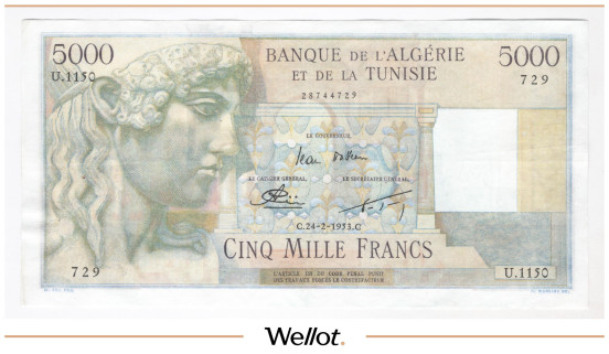 Изображение лота 5000 Франков 1953 Алжир