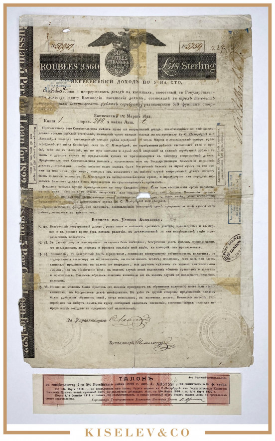 Изображение лота 3360 Рублей 1822 Российская Империя Комиссия Погашения Долгов