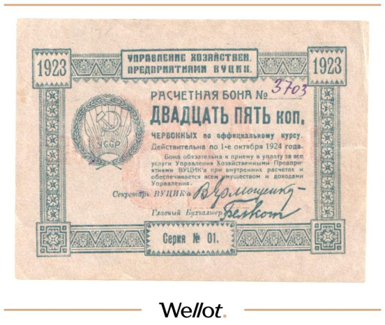 Изображение лота 25 Копеек Червонных 1923 Россия Украина ВУЦИК