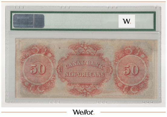 Изображение лота 50 Долларов ND (1850е) США Луизиана Новый Орлеан Canal and Banking Company PMG 64 UNC