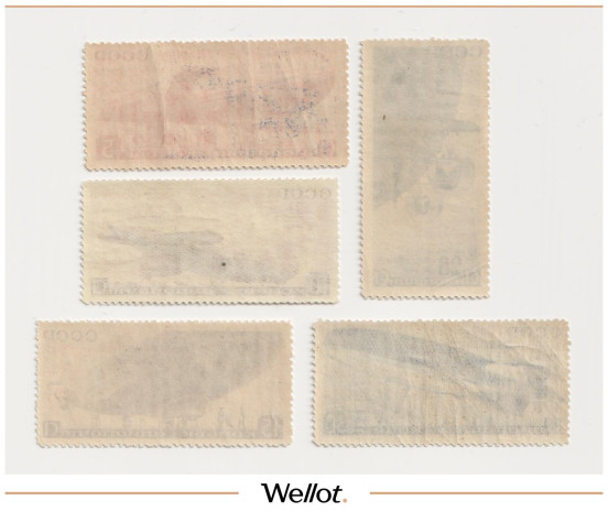 Изображение лота 5-10-15-20-30 Копеек 1934 Россия "Дирижабли" Почтовая Марка 5 шт