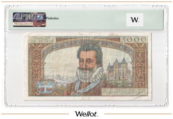 Изображение лота 5000 Франков 1958 Франция PMG 25