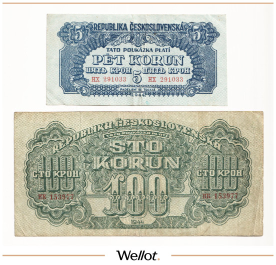 Изображение лота 5-100 Крон 1944 Чехословакия Советская Администрация