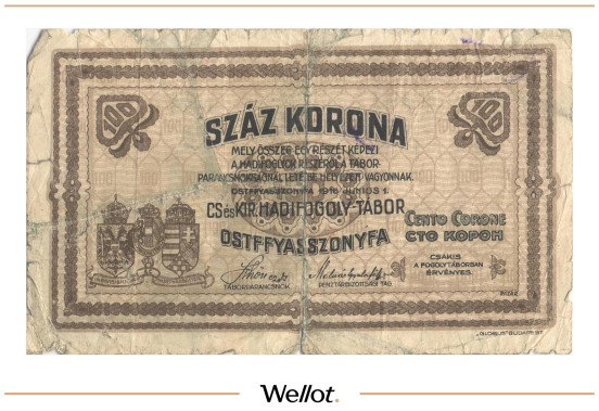 Изображение лота 100 Крон 1916 Австрия Остффьяшшоньфа Лагерь Военнопленных