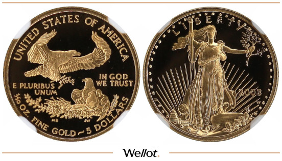 Изображение лота 5 Долларов 2003 W США NGC PF69 Ultra Cameo