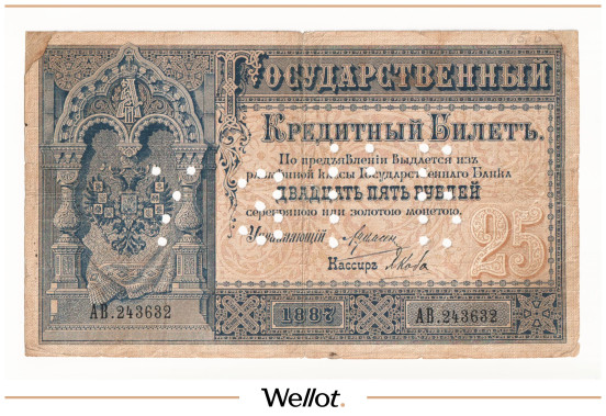 Изображение лота 25 Рублей 1887 Российская Империя