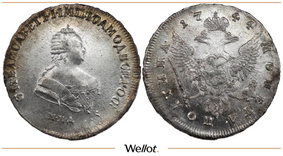 Изображение лота Полтина 1744 ММД Елизавета UNC