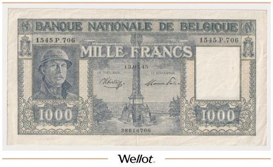 Изображение лота 1000 Франков 1945 Бельгия