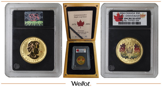 Изображение лота 50 Долларов 2004 Елизавета II 25 Лет Золотому Кленовому Листу Канада Gem Uncirculated