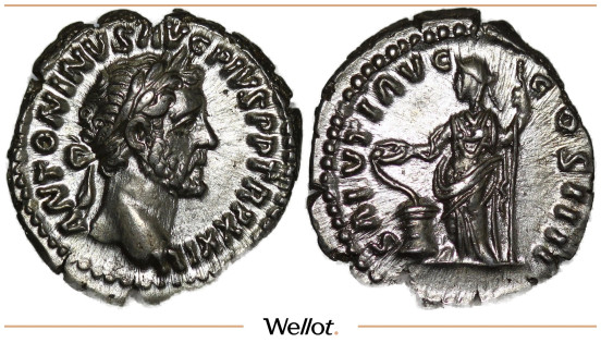 Изображение лота Денарий 159-160 Антонин Пий Римская Империя UNC