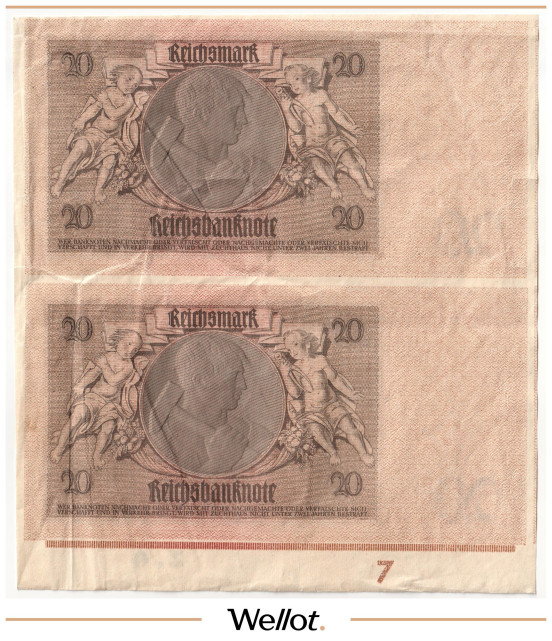 Изображение лота 20 Рейхсмарок 1929 Германия Сцепка 2шт