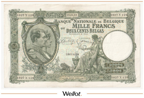 Изображение лота 1000 Франков (200 Белгов) 1939 Бельгия