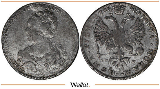 Изображение лота 1 Рубль 1726 СПБ Екатерина I