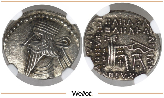 Изображение лота Драхма 78-120 Пакор Парфянское Царство NGC AU