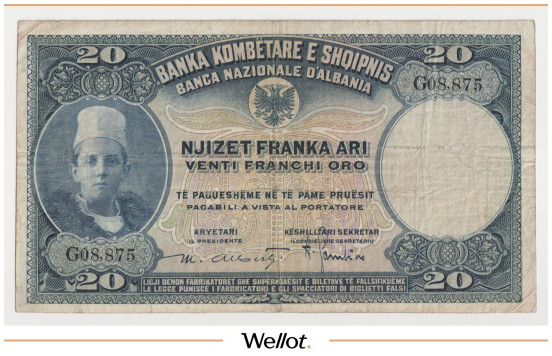 Изображение лота 20 Франка ND (1926) Албания