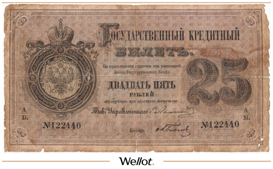 25 Рублей 1866 Российская Империя