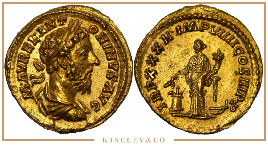 Изображение лота Аурей 178 Марк Аврелий Римская Империя UNC