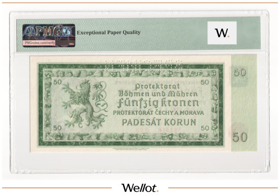 Изображение лота 50 Крон 1940 Богемия и Моравия Образец PMG 66 EPQ UNC