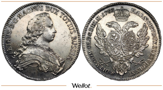 Альбертусталер 1753 Р Карл Петр Ульрих (Петр III) Германия Шлезвиг-Гольштейн