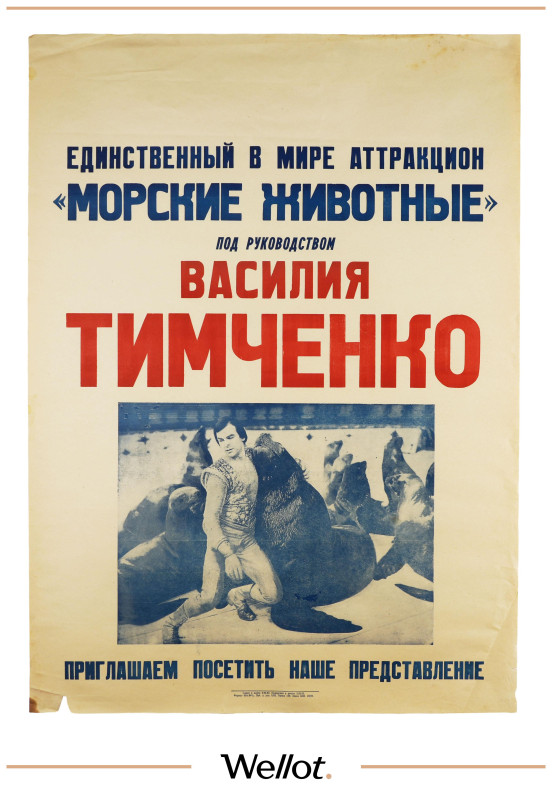 Изображение лота Цирковая Афиша "Морские животные" Василий Тимченко