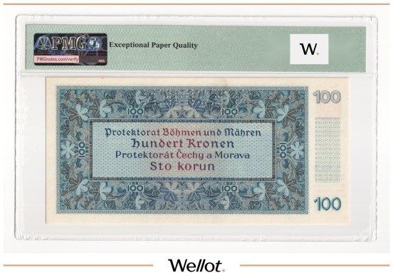 Изображение лота 100 Крон 1940 Богемия и Моравия Образец PMG 66 EPQ UNC