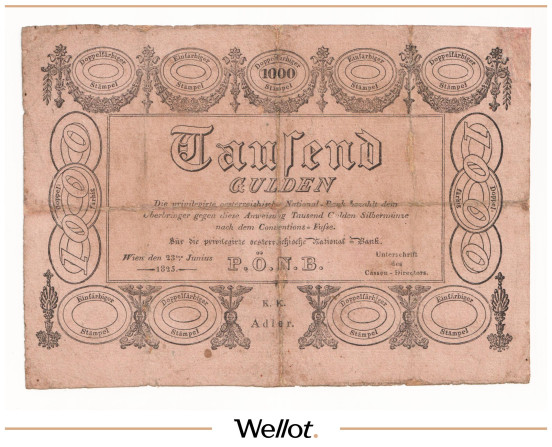 Изображение лота 1000 Гульденов 1825 Австрия Формуляр