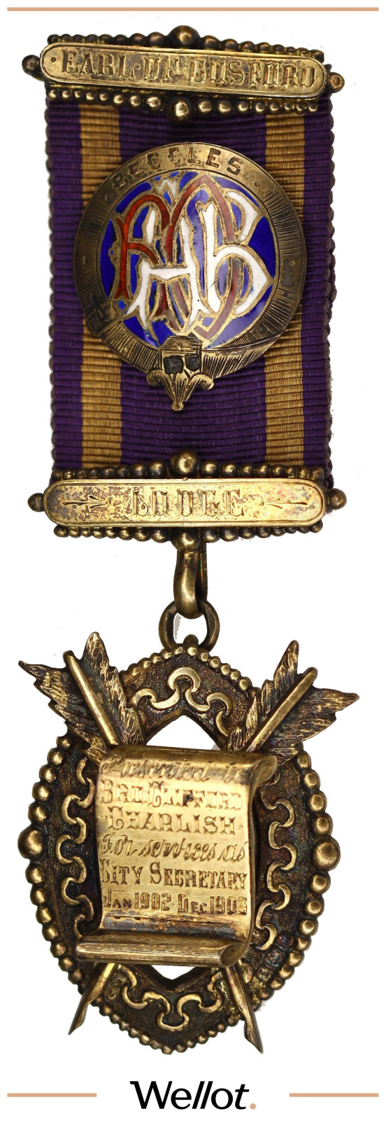 Изображение лота Масонский Знак 1903 Эдуард VII Секретариат Великобритания
