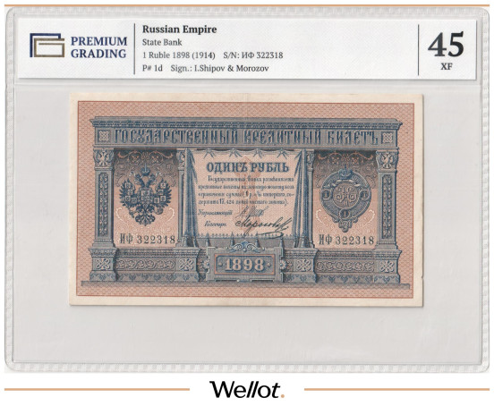 Изображение лота 1 Рубль 1898 Российская Империя PG 45