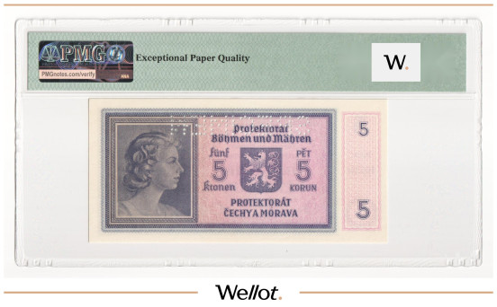 Изображение лота 5 Крон ND (1940) Богемия и Моравия Образец PMG 65 EPQ UNC