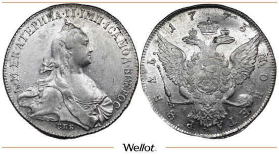 Изображение лота 1 Рубль 1773 СПБ ЯЧ ТI Екатерина II UNC