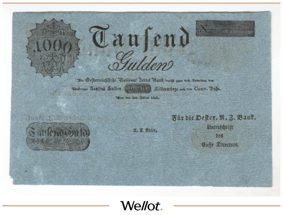 Изображение лота 500/1000 Гульденов 1816 Австрия Формуляр