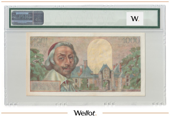 Изображение лота 1000 Франков 1955 Франция PMG 55 AUNC