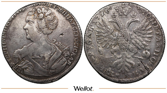 Изображение лота 1 Рубль 1726 СПБ Екатерина I