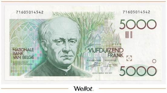Изображение лота 5000 Франков ND (1982-1992) Бельгия
