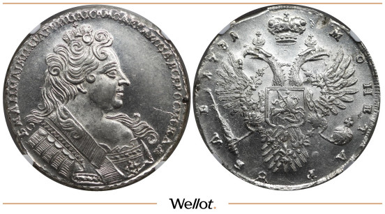 Изображение лота 1 Рубль 1731 Анна Иоанновна NGC MS61