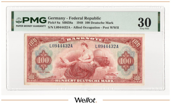 100 Марок 1948 Германия ФРГ PMG 30