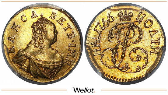 Изображение лота Полтина 1756 Елизавета PCGS MS62