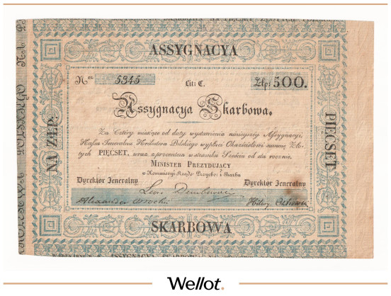 Изображение лота 500 Злотых 1831 Польша AUNC