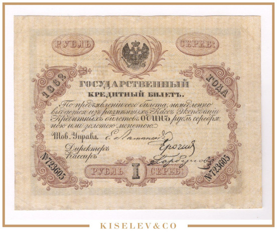Изображение лота 1 Рубль Серебром 1862 Российская Империя