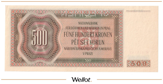 Изображение лота 500 Крон 1942 Богемия и Моравия Образец UNC