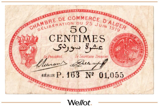 Изображение лота 50 Сантимов 1919 Алжир Торговая Палата