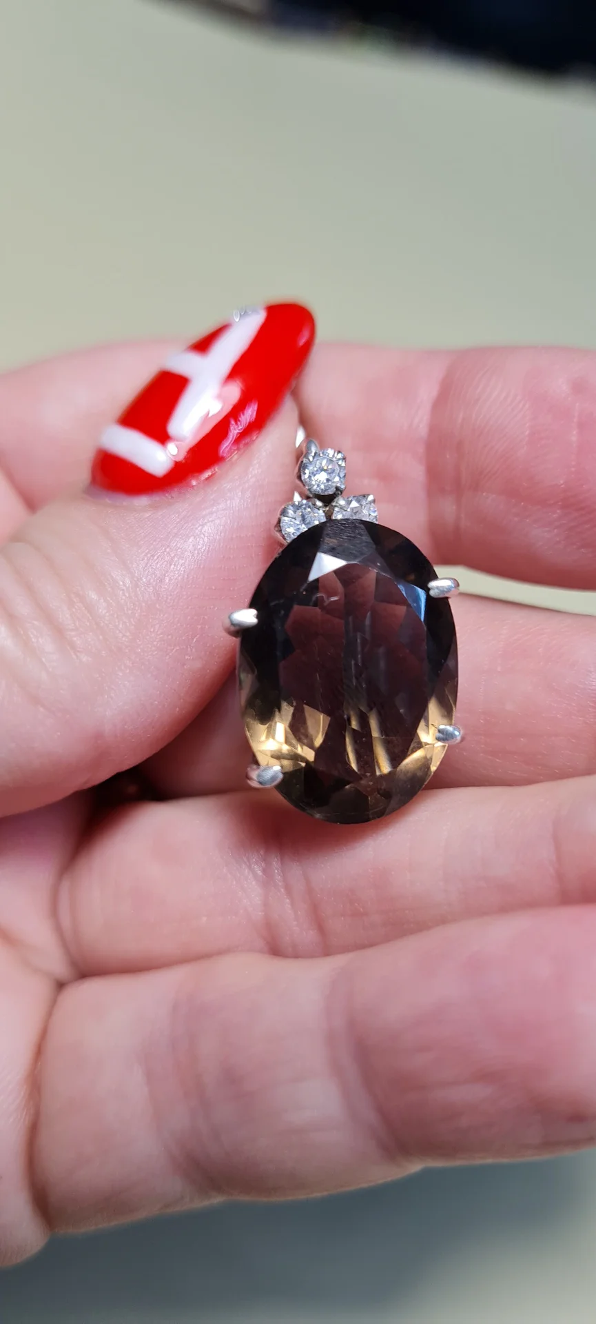 Серьги с дымчатым топазом,серебро 925, Индия - миниатюра 4