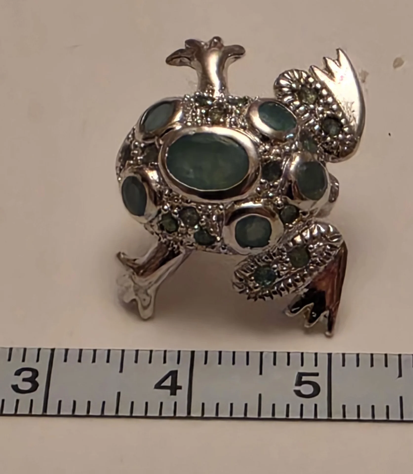 Серьги 925 пробы с изумрудами.Тайланд - миниатюра 2
