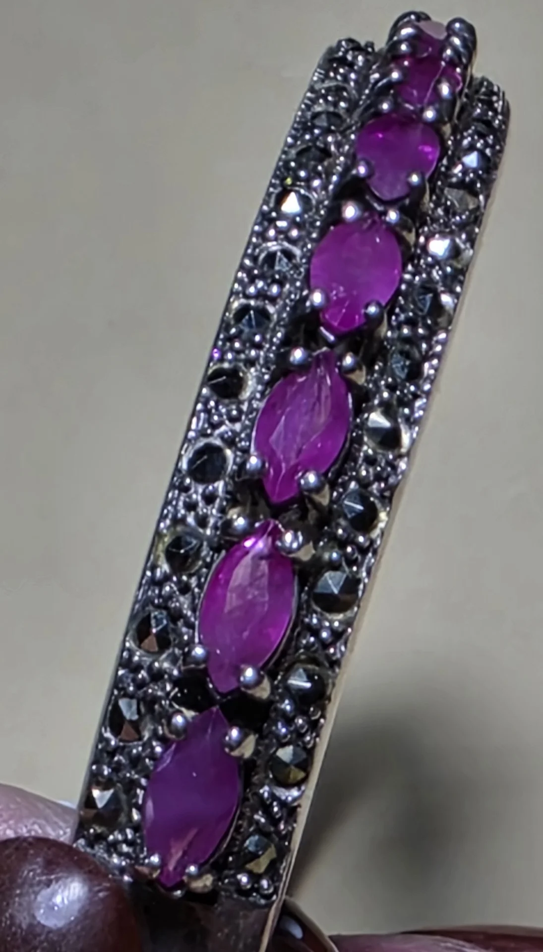 Серебрянный браслет с рубинами,925 проба.Новый - изображение 1