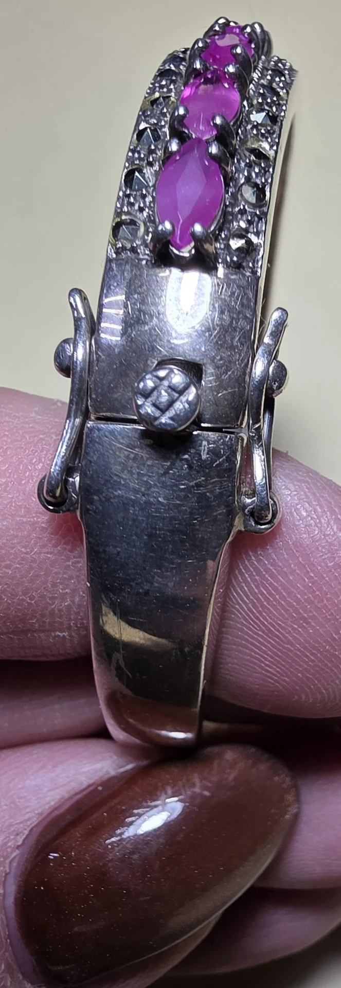 Серебрянный браслет с рубинами,925 проба.Новый - миниатюра 6