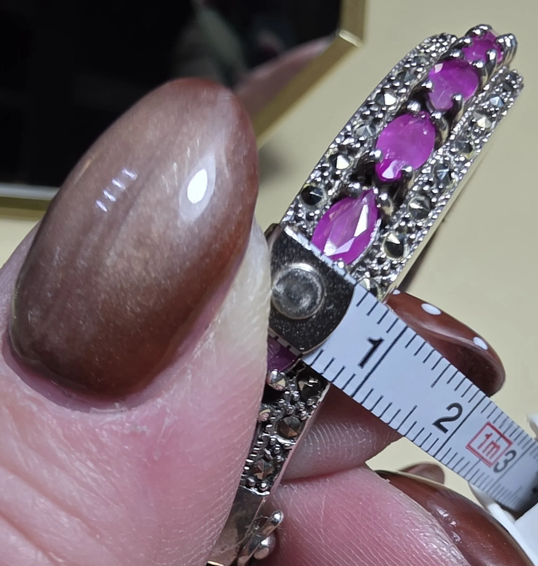 Серебрянный браслет с рубинами,925 проба.Новый - миниатюра 7